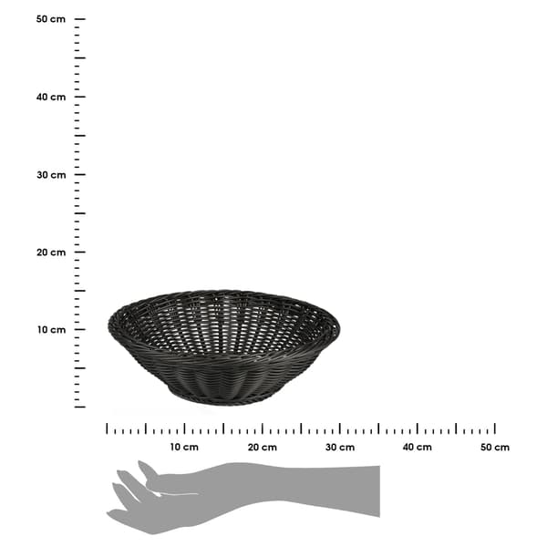 Rund flätad korg för frukt och grönsaker, grå, 29 cm