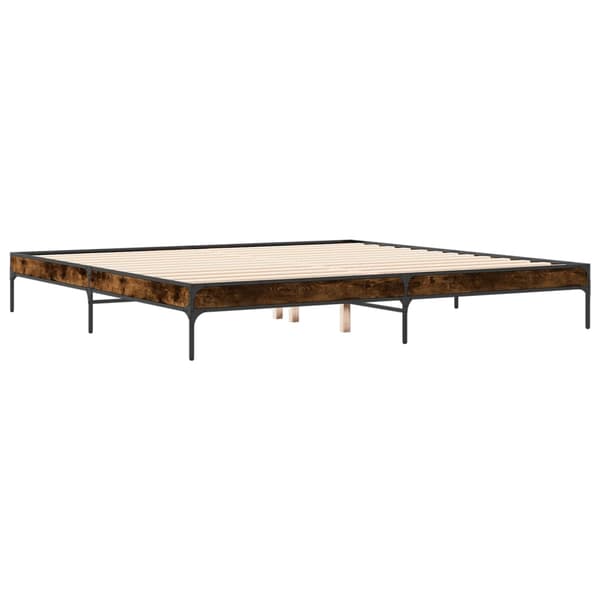 vidaXL sengestel i røget egetræ 200x200 cm