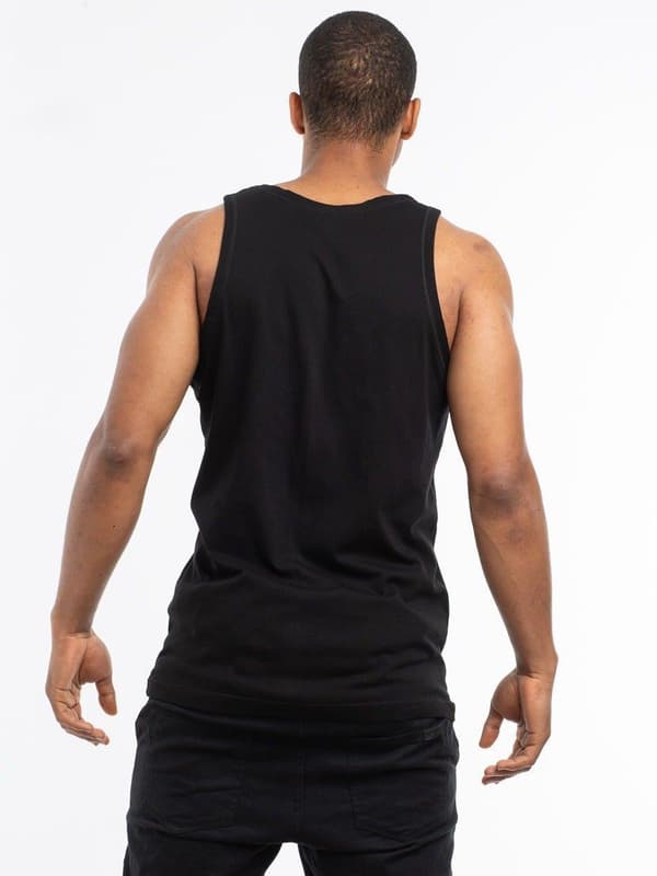 Herretanktop med HELD OG LYKKE-logo, sort, L