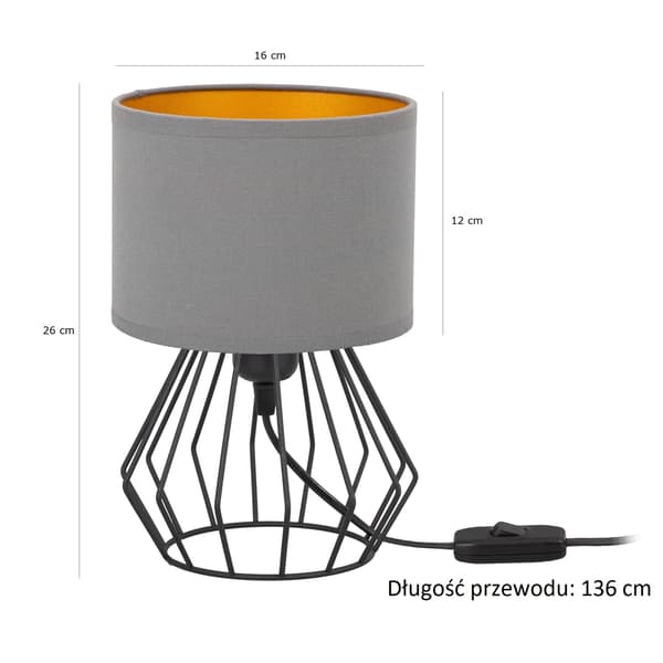 Tornado AMB-lampa grå-guld
