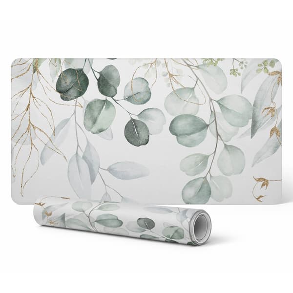 Akvarell løv grene antiskrid skrivebordsmåtte 120x60 cm