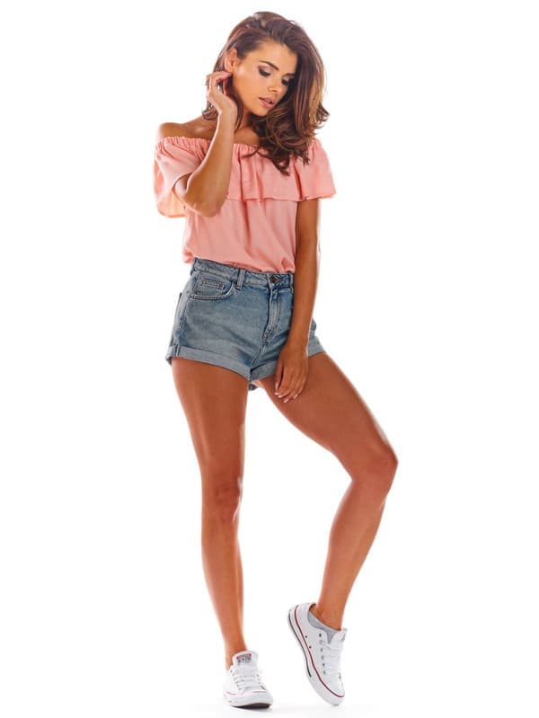 Viskos sommarblus, rosa L/XL