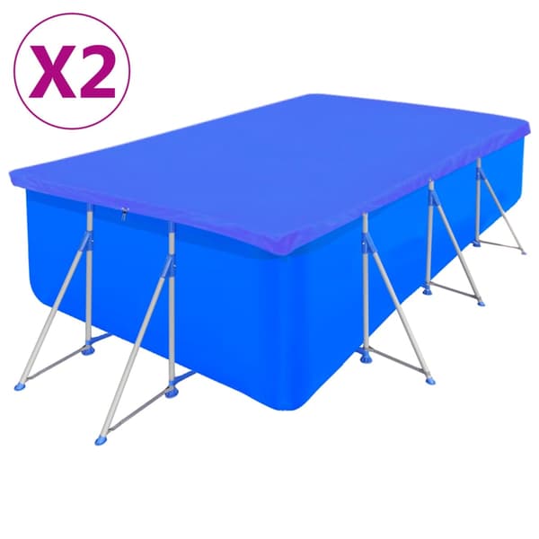 vidaXL Poolpresenningar, 2 st, PE, Rektangulära, 90 g/m², 400x207 cm