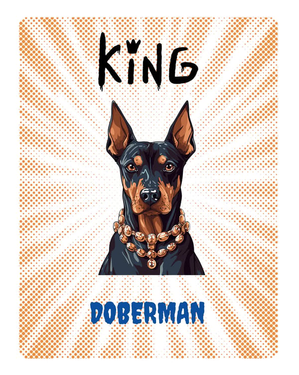 KING DOBERMAN TALLERKEN - 20x28 cm