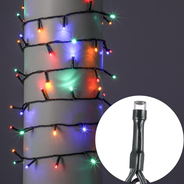 Juletræslys 180 farverige LED'er med timer og controller, 8 julefunktioner