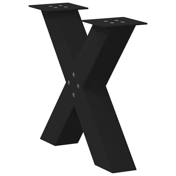 vidaXL X-formade soffbordsben 2 st svart stål