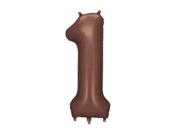 Folieballong nummer 1 86cm mocka