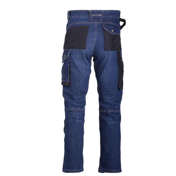 BLÅ STRETCHJEANS MED FÖRSTÄRKNING, "2XL", CE, LAHTI