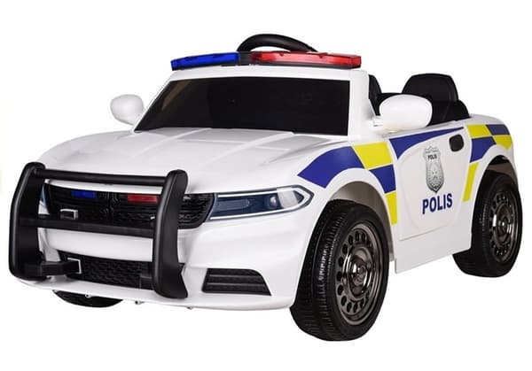 Batteridriven bil Polisbil Vit