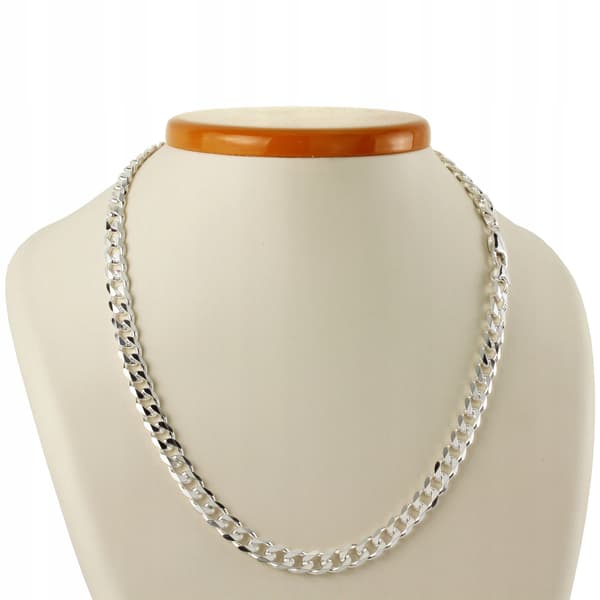 ELEGANT sølv herrekæde 925 sølv fuld kæde 6mm diamant