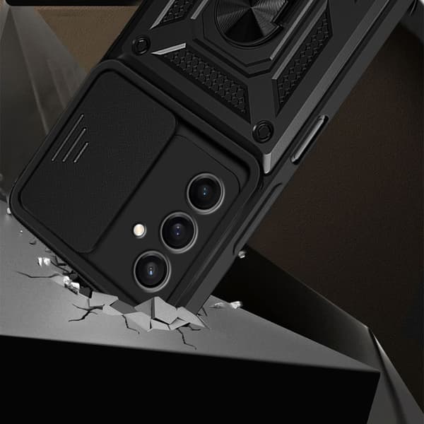 Pansret cover til Samsung Galaxy S23 FE, CamShield Slide, sort
