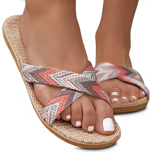 Ljusa stråflip-flops röda 42/43