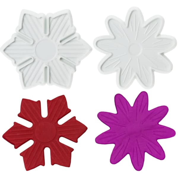 Formar, kakformar, marsipan, blommor, 4 st.