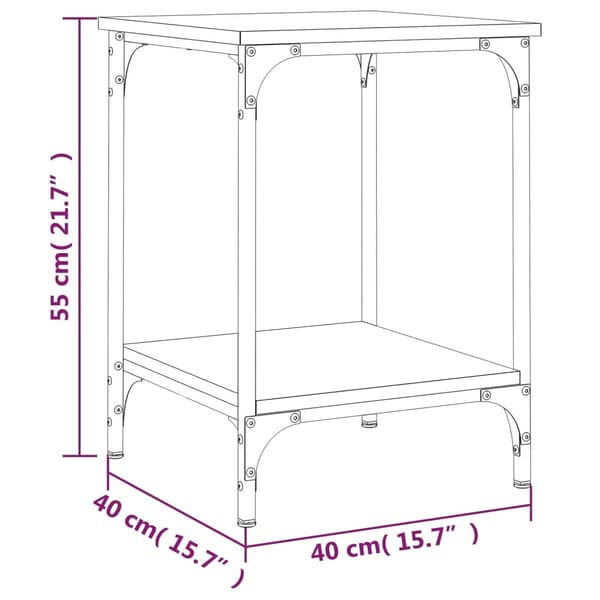 vidaXL sofabord, sort, 40x40x55 cm, træbaseret materiale