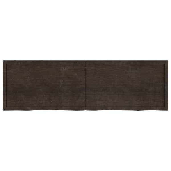 vidaXL hylde mørkebrun 200x60x(2-4) cm egetræsfinish