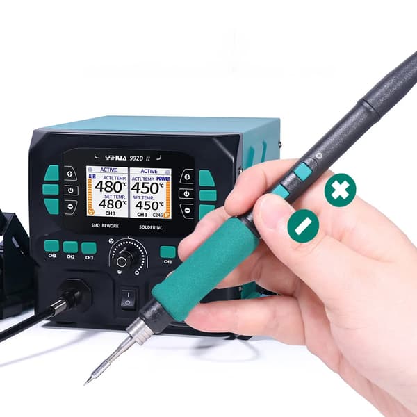 Yihua 992D-II mini varmluftslödstation 2-i-1