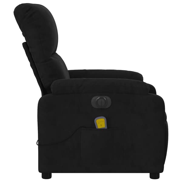 vidaXL elektrisk lænestol med massagefunktion, sort mikrofiber
