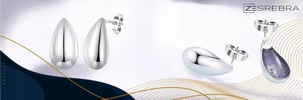 Sølv dråbeformede øreringe, dråbeformet, S925 sølv, elegant dråbe, ørestik