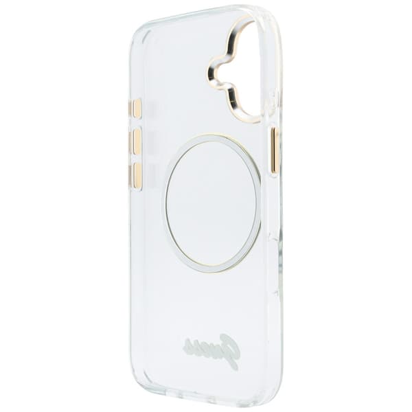 Guess IML Script Metal MagSafe-etui til iPhone 17 – klart