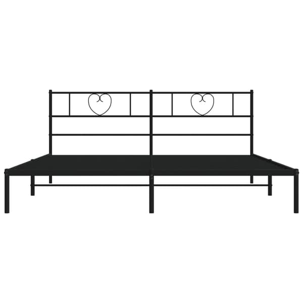 vidaXL metalsengestel med hovedgærde sort 200x200 cm
