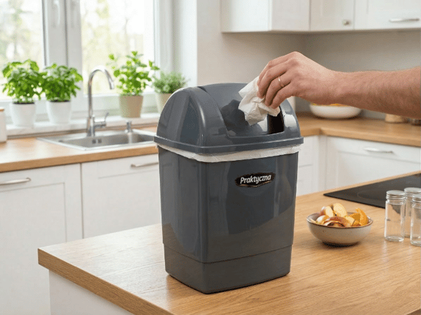 PLASTKLIPS AVFALLSKORG 12L MÖRKGRÅ - BEN