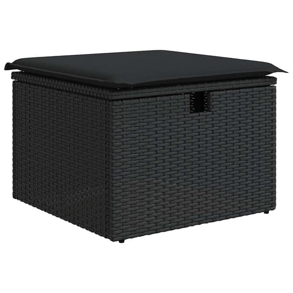 vidaXL 2-delt sofasæt med hynder, sort, polyrattan og akacie