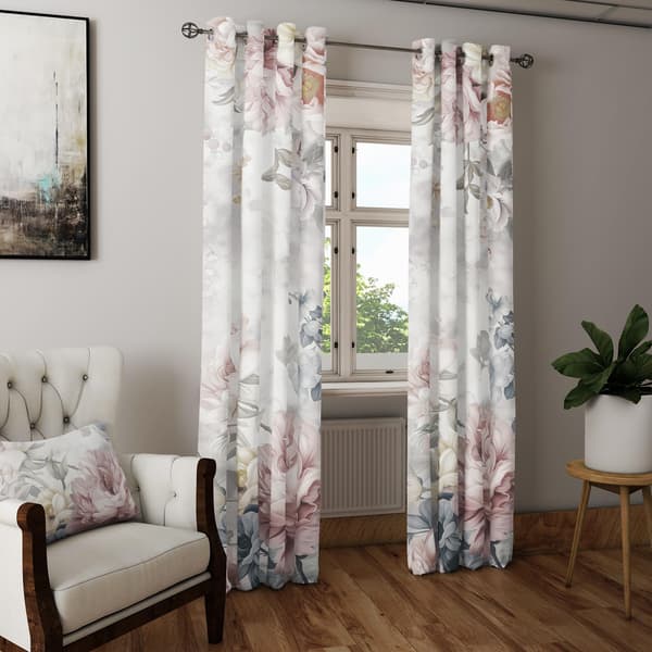 Gardin med snørehuller print 257