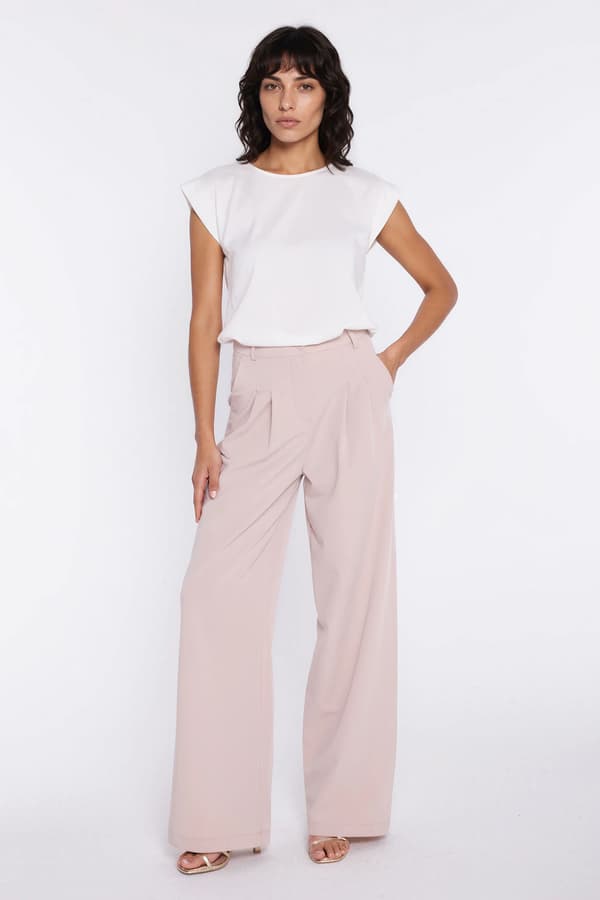 Vida byxor med veck - beige 42