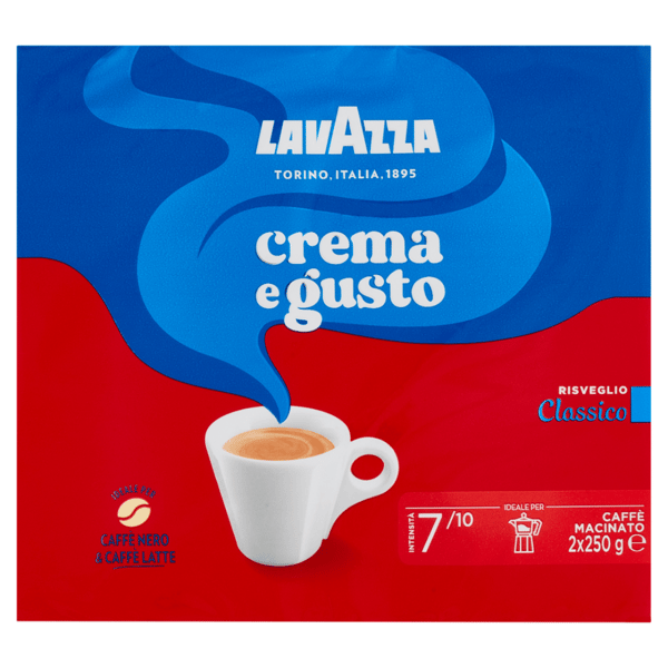 Lavazza Caffè Crema e Gusto Classic malet kaffe 2x250g