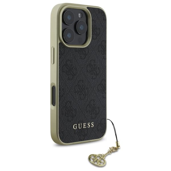 Guess 4G Charms Collection cover til iPhone 16 Pro, sort