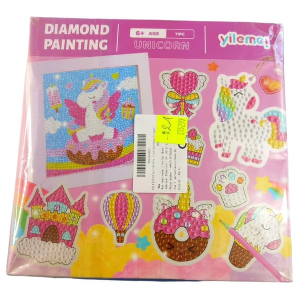 5D diamantbroderi enhörningsnyckelringar för barn