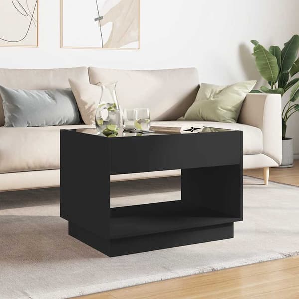 vidaXL Infinity LED sofabord sort 70x50x50 cm
