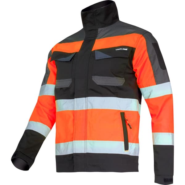 ADVARSELJAKKE, SORT-ORANGE, "2XL", CE, LAHTI