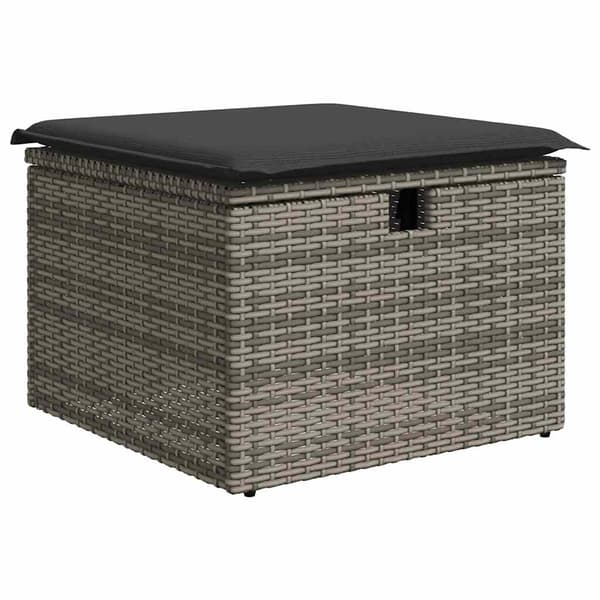 vidaXL 2-delt sofasæt med hynder, grå, polyrattan og akacie