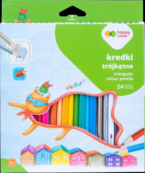 Triangulära träkritor, 24 färger 1398 A'10
