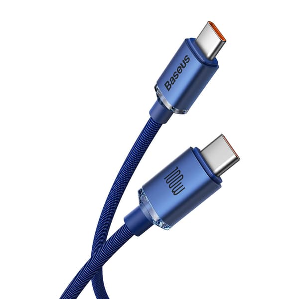 Kabel för snabbladdning och dataöverföring USB-C USB-C 100W 1,2m blå
