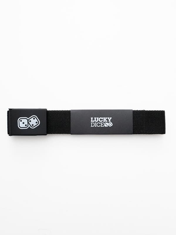 Svart Lucky Dice Webbing Belt Uni