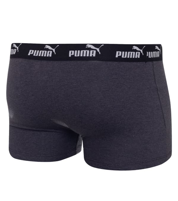 Puma Miesten Elements Basic Boxer 2-Pack Tummanharmaa/Meleerattu/Vihreä [701232894 004] koko XL