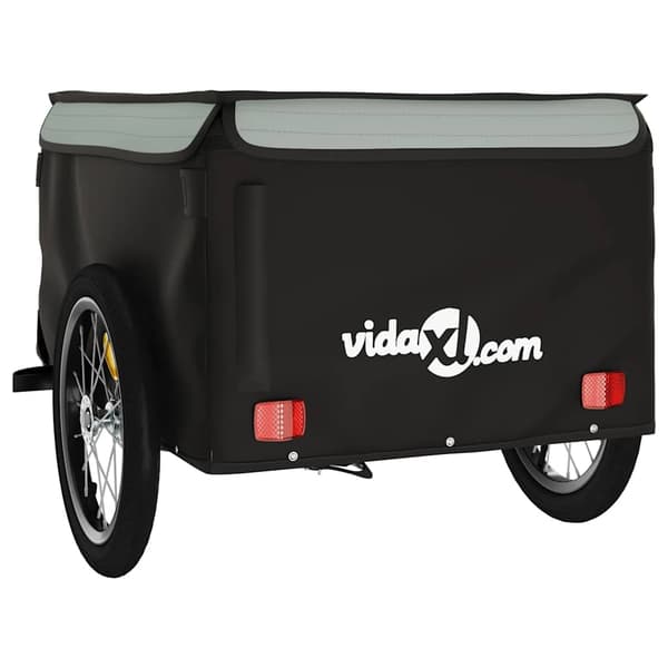 vidaXL cykelanhænger, sort og grå, 45 kg, jern
