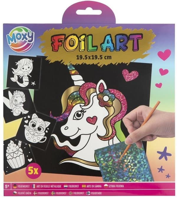 Enhjørning scrapbooking-sæt med 5 ark