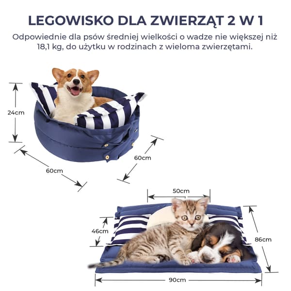 2-in-1 lemmikkimatto ja -sänky