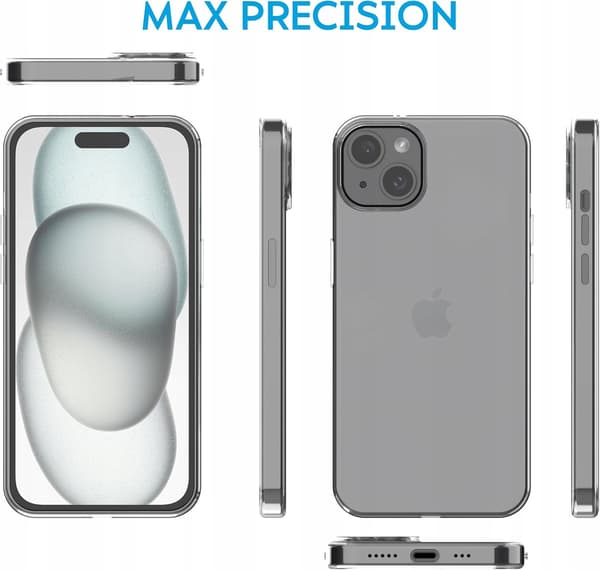 iPhone 15 Plus -kotelo läpinäkyvä TPU