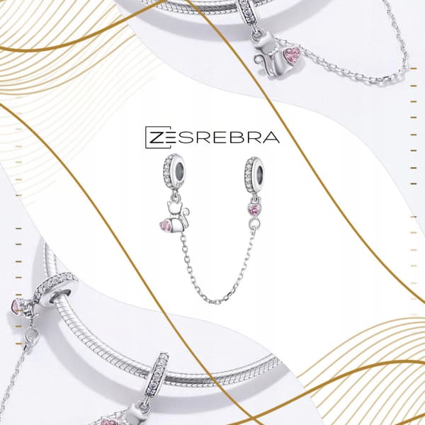 Charms Chain Safety S925 perle 925 sølv killinghjerte