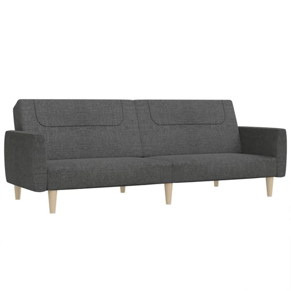 vidaXL 2-sits bäddsoffa, mörkgrå, klädd i tyg