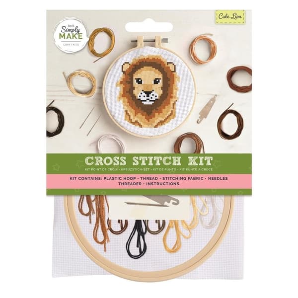 Sød løve korssting kit