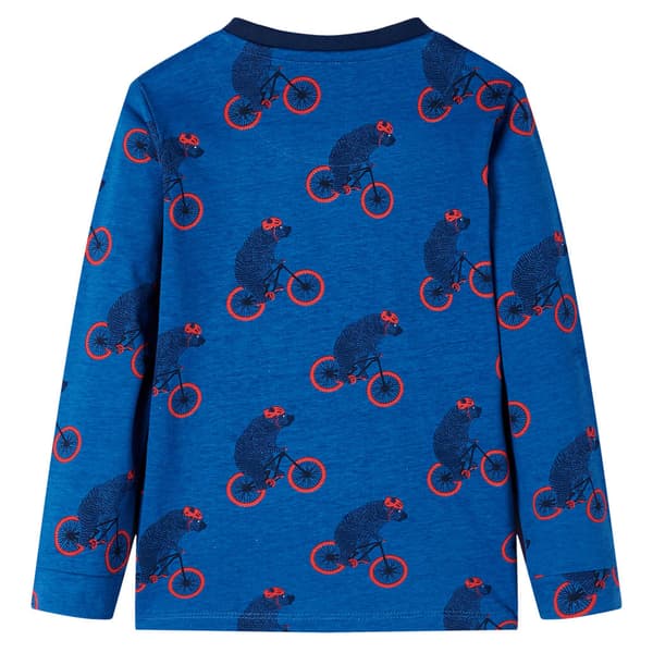 Barnpyjamas med lång ärm, marinblå, 92