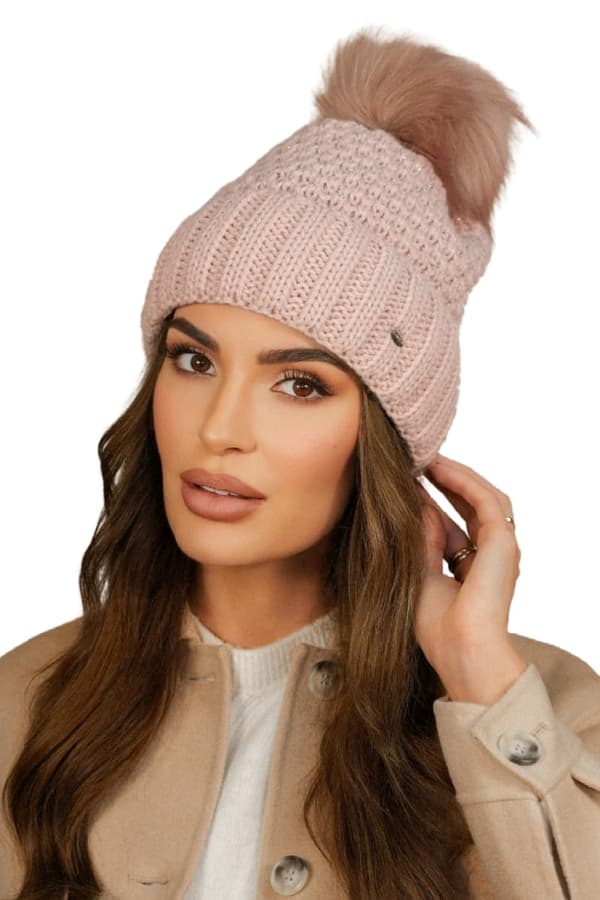 Kamea-Furja Rosa Vinterhatt för kvinnor med Eco Pompom