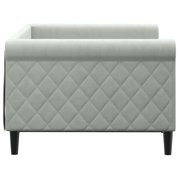 vidaXL Bäddsoffa ljusgrå 90x190 cm klädd i sammet
