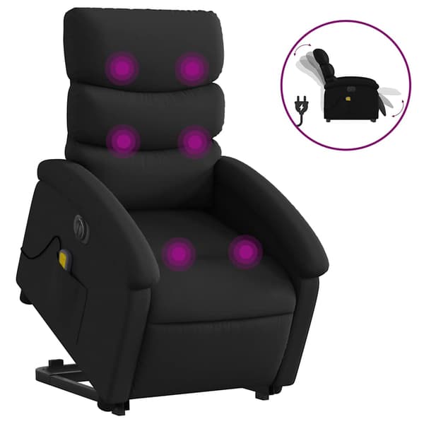vidaXL elektrisk lænestol med massage, sort