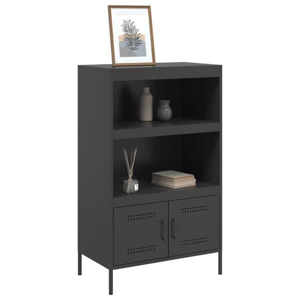 vidaXL skab, sort, 68x39x113 cm, stål